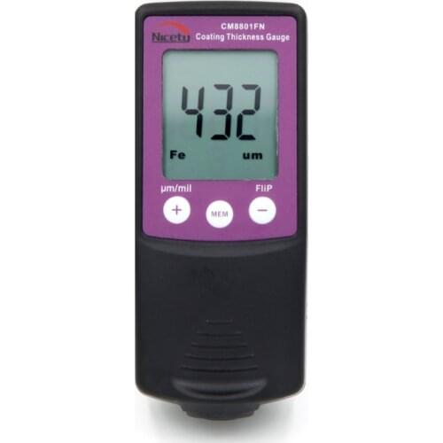Nicety Digital Paint Coating Thickness Meter Fe/NFe Car Body Paint Gauge 0~1250μm 50mils Nondestructive Film Thickness Tester