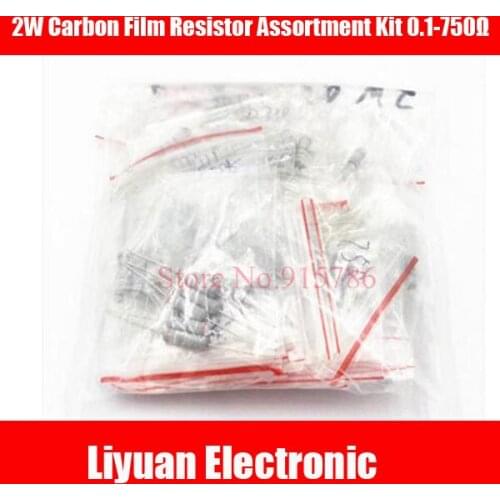 Component package 2W carbon film resistor package 0.1 Ohm-750 Ohm common resistance of a total of 30 kinds of each