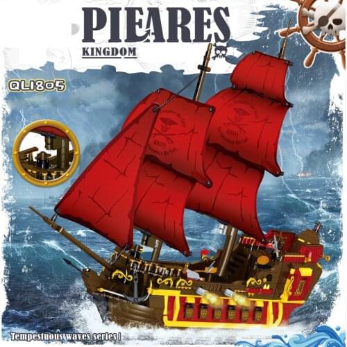 Creator Pirate Ship Pirates Figures Boat Ideas Adventure Sailboat Building Blocks Creator Expert Sets Bricks Kids Toys
