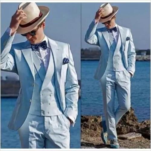Handsome White Wedding Tuxedos Slim Fit Gold Pattern Laple Suits For Men Cheap One Button Groom Suit 2 pieces suit