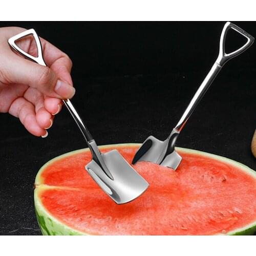 Retro Shovel Flat Coffee Tea Ice Cream Metal Spoon Gift Creative Bar Stainless Steel 304 Dessert Spoons Set Housewares Kitchen