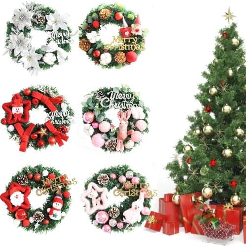 Christmas Wreath Handmade Rattan Pendant Garland Shopping Mall Christmas Tree Door Decoration Wreath Guirnalda Navidad