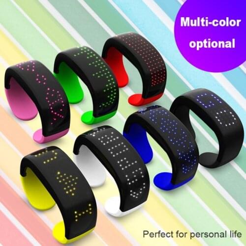 Glow Bangle LED Display Screen Luminous Wristband Bracelet Night Running Performance Party Cheer Props Dropship