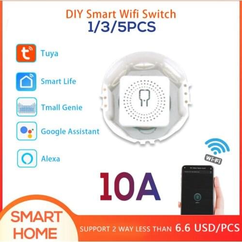 5/3/1PCS 10A Mini Smart Switch Support Voice/Control Smart Home Universal Switch Works with Alexa Google Home Smart Life App