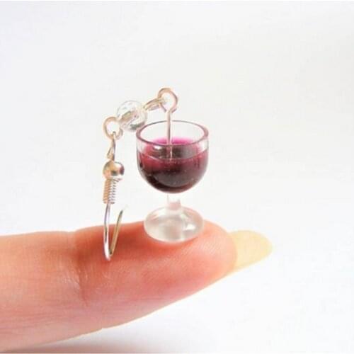 Wine Earrings, Miniature Food Earrings, Miniature Food Jewelry Handmade Jewelry Mini Food Jewelry Gift for wine Lover