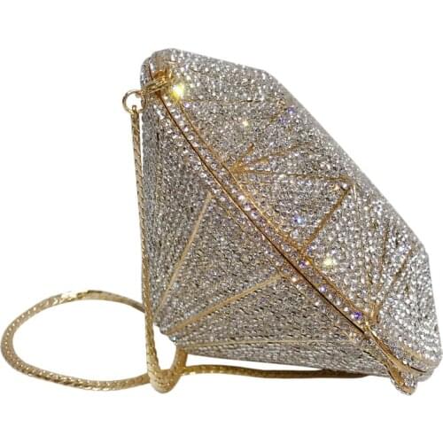 XIYUAN Crystal Dinner clutch Bag Stone Women Evening Bag Crystal Clutches Metal Bridal Wedding Clutch Purse Handbags and Purses