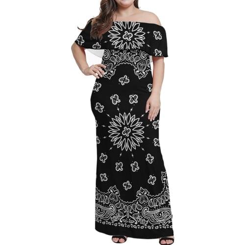Midi Casual Bandan Dresses Retro Style Print dress Design Elegant Long Dresses Women Party Sexy Plus Size Clothing Dresses
