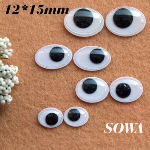 100PCS Size 12x15mm Black And White Oval Design Imitate Animal Eye Dolls Eye For Toy DIY