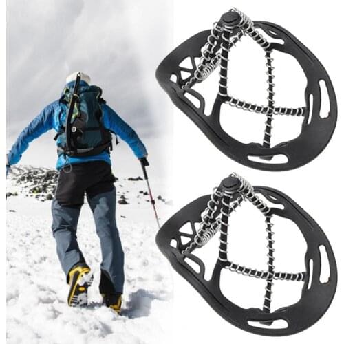 2Pcs Anti-Skid Wear-resistant Silicone Crampons Shoe Gripper Protective Cover for Outdoor Climbing Skiing Ice Skating