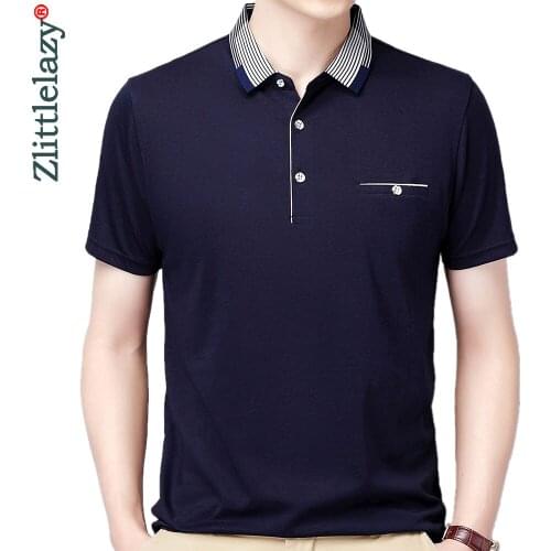 2021 Pocket Short Sleeve Polo Tee Shirt Men Casual Solid Mens Clothing Polos Shirts Mens Fashion Slim Fit Poloshirt Tops 3293