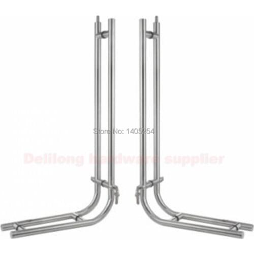 304 stainless steel glass sliding door hardware door handle with lock L shape free shipping