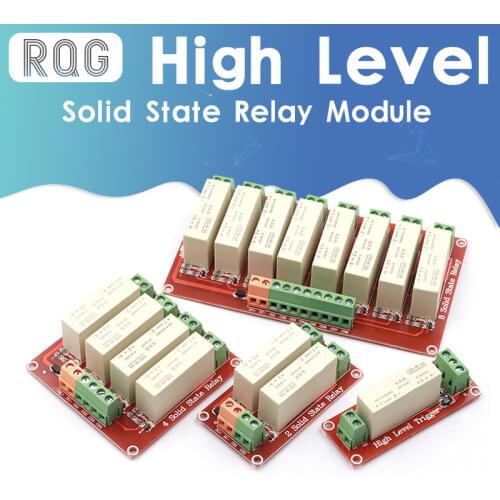 5A 1 2 4 8 Channel Relay Module High Level Trigger DC Solid State Relay Module Single Phase Device Electrical DC3-32V