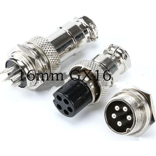 Free shipping 10pc GX16-5 16mm Socket+Plug Aviation plug interface 5 Core Wire Panel Connector kit 5p GX16-5