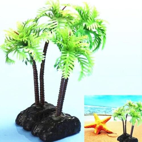 Free Shipping Hotsale High Quality Fish Tank Plants Nontoxic Artificial Aquarium Coconut Trees Ornament Decoration