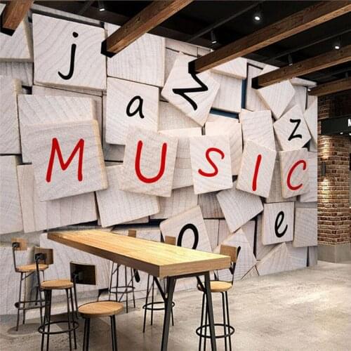 Decorative wallpaper 3D English letters retro wallpaper background wall