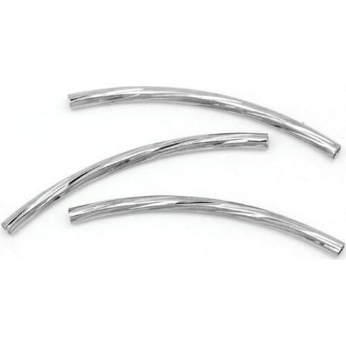 DoreenBeads Curved Tube Spacer Beads dull silver color 3.5x0.2cm,100PCs (B22226)