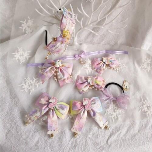Unicorn purple sweet Lolita Lolita JSK dress dress JK hair accessories hairpin necklace hairband