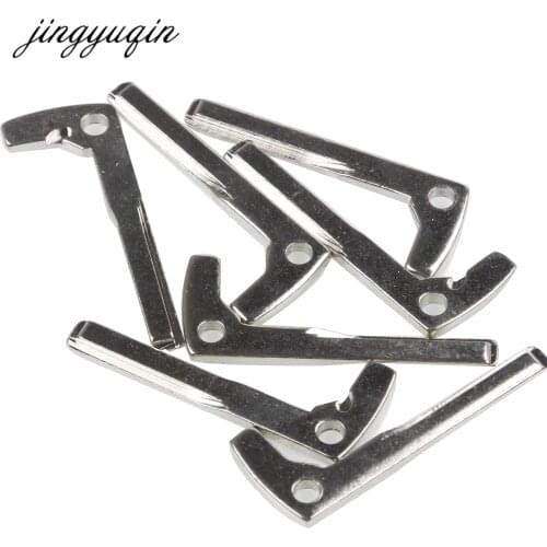 Jingyuqin 15pcs/lot Uncut Key Blanks Insert for Mercedes Benz Smart Chrome Remote Car Fob Key Blade Replacement