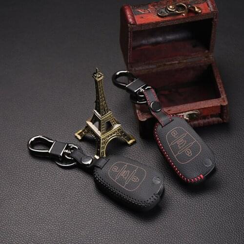 Car leather key cover for Kia folding key protector 3 buttons leather car remote key case car keys accessories protect shell