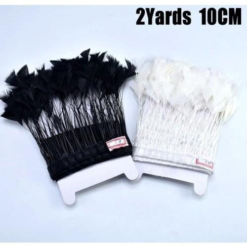 2Yards White Goose Feather Trims DIY Wedding Feathers Ribbons Crafts Party Feathers Sewing Christmas Home Decoration Accessories