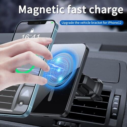 Qi Magnetic Wireless Car Charger Holder Air Vent Mount 15W Fast Charging Phone Stand For iPhone 12 11 ProMax Xiaomi 11 10 Huawei