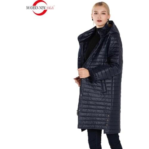 MODERN NEW SAGA 2021 Autumn Women Coat Spring Warm Long Jacket Parka Femme Long Coat Female Quilted Coat Overcoat Fleece Liner