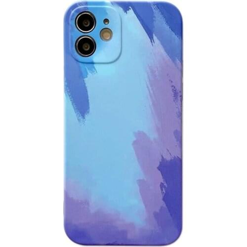 Fashion Watercolor Pattern Silicone Case For iPhone 12 11 Pro 12 Mini Max SE 2020 X Xr Xs Max 7 8 Plus Black Soft Bumper Cover