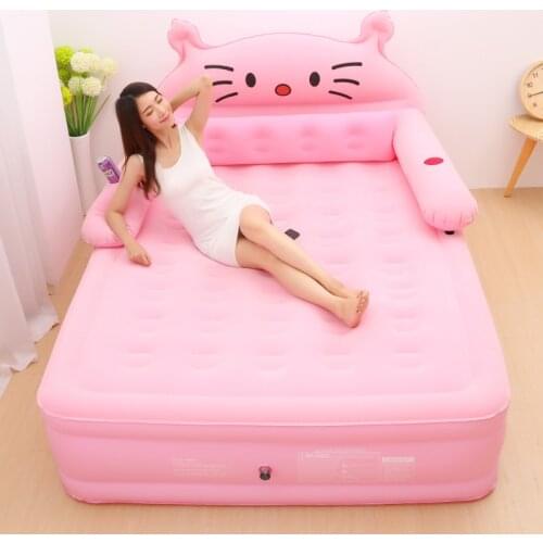 Cartoon inflatable bed air bed tatami air mattress cushion cat air bed folding bed portable bed outdoor camping mat