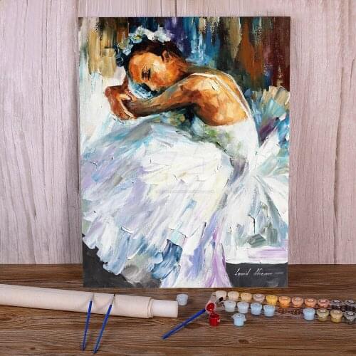 Ballerina White Swan Paint By Numbers Kit Acrylic Paints 40*50 Canvas Pictures New Design For Handicraft