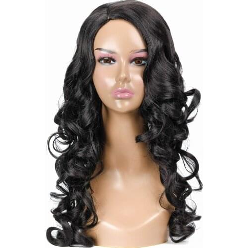 Bouncy Curly Wig Black Wig for White/Black Women Hair Wigs Heat Resistant Synthetic Wig Natural Fake Hair Romance Style