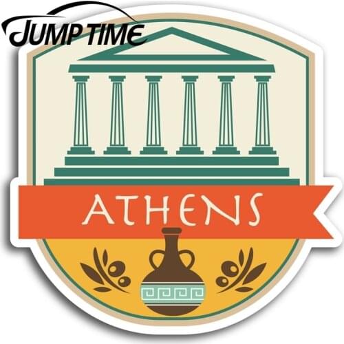 Jump Time for Athens Greece Travel Fun Vinyl Stickers Sticker Laptop Luggage Auto Bumper Motor Decal Waterproof Car Accessories