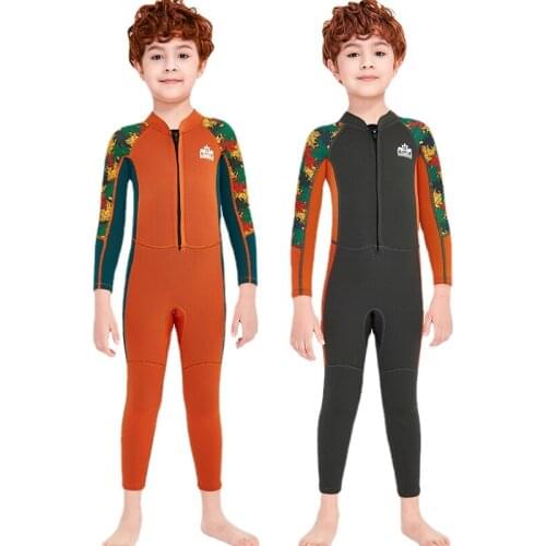 Boys 2.5mm Neoprene Full Body Surfing Front Zipper Jellyfish Swimsuits Wetsuit for Kids Diving Suits Swimwear Swimming Wetsuits