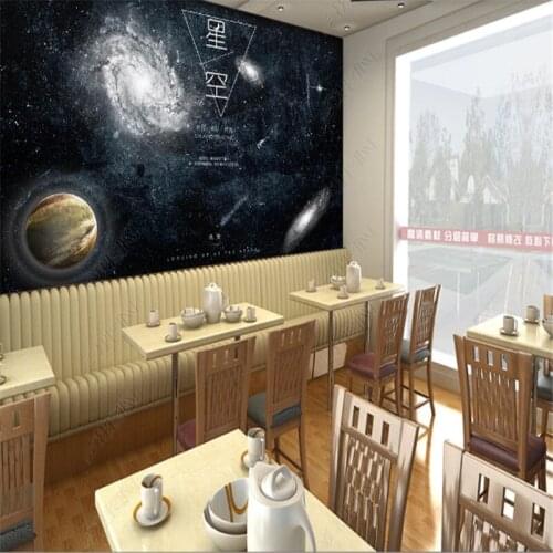 Technology Sense Wallpapers Industrial Deco Starry Night Universe Image Bar Restaurant Background Wall Papers 3d Mural