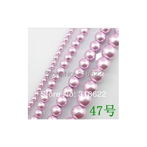 Wholesale! 4mm/6mm/8mm/10mm/12mm/14mm/16mm Color 47 Glass Beads Pearl Round Loose Spacer Bead Free shipping