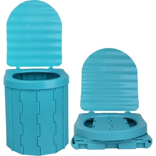 Portable Folding Toilet With Lid Waterproof Travel Commode Car Potty Vehicular Urinal Toilet Seat For Outdoor Camping Travel