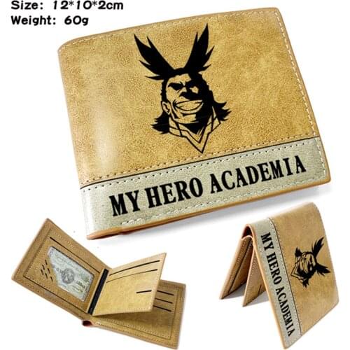 Anime My Hero Academia Casual PU Bifold Wallet Hot Short Mens Leather Note Compartment Coin Photo Credit Cards Holder Purses