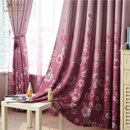Cretonne Recommended New Flower Curtains Living Bedroom Korean Garden marriage room in Small Girl