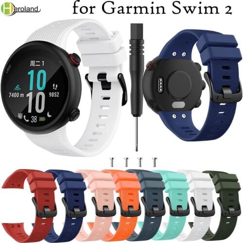 Replacement Watch Strap band for Garmin Swim 2 / Forerunner 45 soft Silicone Smart Wristbands Correa Bracelet +tool Wrist Strap