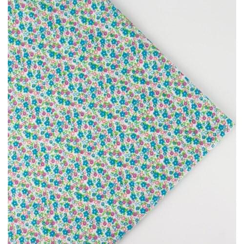 0.5 meter width 156cm blue vintage floral Print Plain Cotton Fabric for Home Textile Patchwork Quilted Fabrics