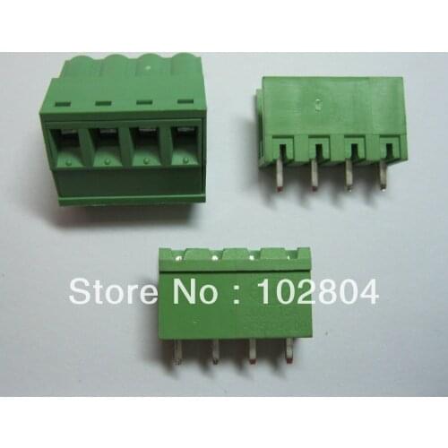 60 Pcs Pitch 5.08mm 4way/pin Screw Terminal Block Connector Green Color L Pluggable Type