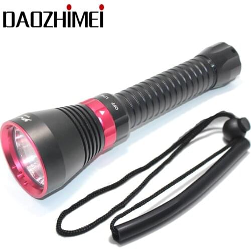 Waterproof 6000 Lumen XHP70.2 LED Yellow light / White light Torch 100m Depth Torch Underwater Light by 2*26650 battery