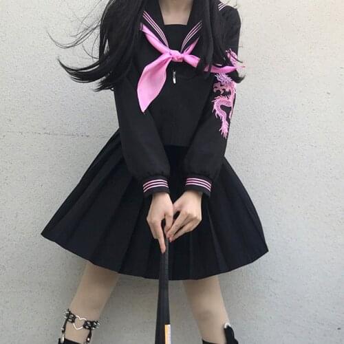 Gothic two-piece summer jk uniform kawaii high waist skirt set fashion Vintgae Harajuku college y2k ins pleated skirt women suit