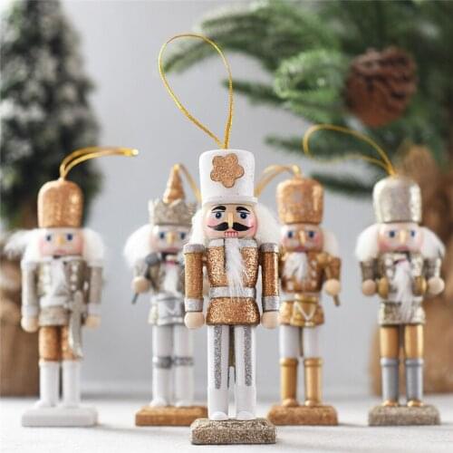 13 CM Christmas Wooden Nutcracker Soldier Jewelry Christmas And New Year Home Ornament Christmas Gift Handcraft Nutcracker wd06
