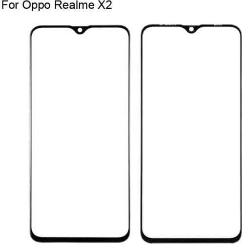 2PCS For OPPO Realme X2 Front LCD Glass Lens touchscreen For OPPO Realme X 2 Touch screen Panel Outer Screen Glass without flex