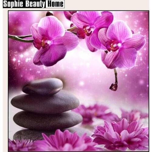 2018 Time-limited New 5d Diamond Embroidery Cross Stitch Flower And Stone Square Full Mosaic Picture Pasted Needlework Decor