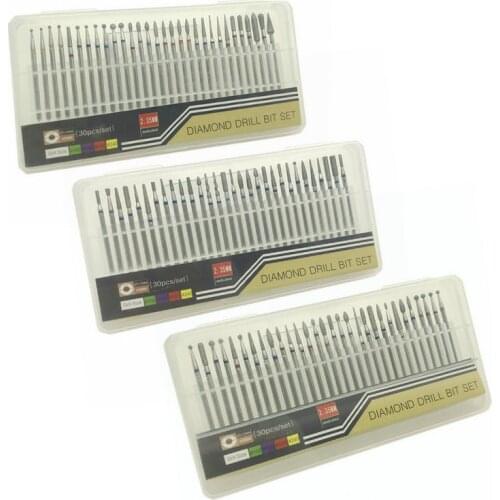 30pcs Diamond Milling Stainless Steel Nail Drill Bit Diamond Rotary Cutter for Manicure Nail Accessory Tool