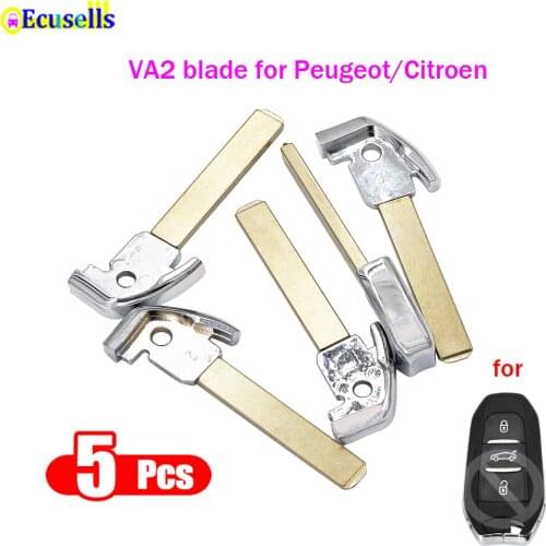 5Pcs/Lot DS Style Smart Remote Key Blank Blade VA2 Emergency Key for Citroen DS5 C4 C4L Peugeot 308 508 3008 5008