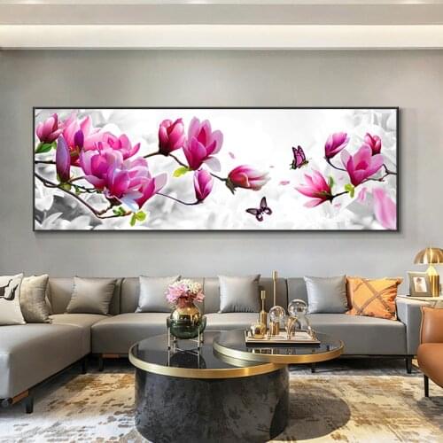 Abstract Pink Flowers Painting Canvas Prints And Posters Landscape Wall Art For Room Decor Wall Painting Nordic Poster Artwork