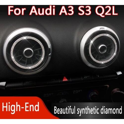 For Audi A3 S3 Q2L Diamond Car Modified Central Decorate Cover Air Outlet Frame Auto Interior Trim Car refitting