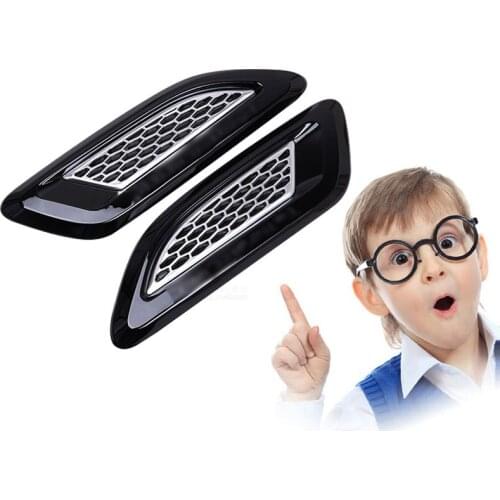 2pcs ABS Black Silver Slat Air Vent Outlet Cover Trim For Land Rover Discovery 4 Freelander 2 For Range Rover Evoque Sport